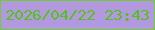 文字の大きさ：2、枠の色：6dce31、背景の色：b298de、文字の色：55c315 無料ブログパーツのブログ時計