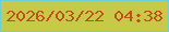 文字の大きさ：2、枠の色：6dced5、背景の色：c6ca48、文字の色：c1501b 無料ブログパーツのブログ時計