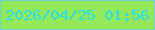 文字の大きさ：3、枠の色：6dd4d1、背景の色：94e859、文字の色：24e1e9 無料ブログパーツのブログ時計