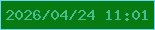 文字の大きさ：4、枠の色：6dd5f5、背景の色：077a12、文字の色：47be8f 無料ブログパーツのブログ時計