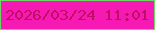 文字の大きさ：5、枠の色：6dd667、背景の色：f719b3、文字の色：bf0e63 無料ブログパーツのブログ時計