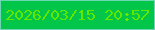 文字の大きさ：4、枠の色：6dd6b3、背景の色：02c649、文字の色：61e800 無料ブログパーツのブログ時計