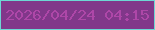 文字の大きさ：4、枠の色：6dd6d4、背景の色：81378a、文字の色：ae47a8 無料ブログパーツのブログ時計