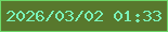 文字の大きさ：3、枠の色：6dd969、背景の色：58782d、文字の色：7af3b9 無料ブログパーツのブログ時計