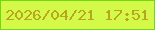 文字の大きさ：2、枠の色：6ddb13、背景の色：d5f948、文字の色：b8a621 無料ブログパーツのブログ時計