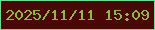 文字の大きさ：2、枠の色：6ddb93、背景の色：490706、文字の色：90b848 無料ブログパーツのブログ時計