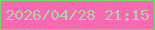 文字の大きさ：1、枠の色：6ddc64、背景の色：f869b1、文字の色：afd0ab 無料ブログパーツのブログ時計