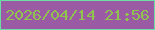 文字の大きさ：2、枠の色：6ddea3、背景の色：9b5ba4、文字の色：90c24f 無料ブログパーツのブログ時計