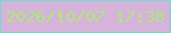 文字の大きさ：3、枠の色：6ddecd、背景の色：d5b3da、文字の色：ade877 無料ブログパーツのブログ時計