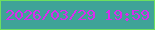 文字の大きさ：4、枠の色：6ddf5f、背景の色：3fa398、文字の色：d82cee 無料ブログパーツのブログ時計