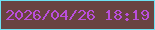 文字の大きさ：1、枠の色：6de1f2、背景の色：694341、文字の色：ba4edc 無料ブログパーツのブログ時計