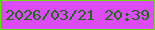 文字の大きさ：4、枠の色：6de211、背景の色：dc4cf6、文字の色：1d6b12 無料ブログパーツのブログ時計