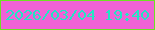 文字の大きさ：3、枠の色：6de223、背景の色：f062d6、文字の色：22e6c4 無料ブログパーツのブログ時計