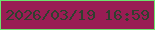 文字の大きさ：3、枠の色：6de36e、背景の色：991d54、文字の色：2f402f 無料ブログパーツのブログ時計