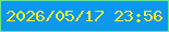 文字の大きさ：5、枠の色：6de48e、背景の色：0c98ed、文字の色：f7ed2f 無料ブログパーツのブログ時計