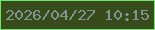 文字の大きさ：2、枠の色：6de56b、背景の色：384c1b、文字の色：7d9793 無料ブログパーツのブログ時計