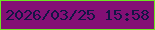 文字の大きさ：5、枠の色：6de622、背景の色：841075、文字の色：131545 無料ブログパーツのブログ時計