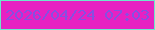 文字の大きさ：1、枠の色：6de7cb、背景の色：e721c2、文字の色：874fe1 無料ブログパーツのブログ時計