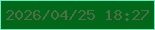 文字の大きさ：1、枠の色：6deabd、背景の色：026819、文字の色：506e49 無料ブログパーツのブログ時計