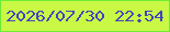 文字の大きさ：5、枠の色：6deb36、背景の色：c9f945、文字の色：4543bf 無料ブログパーツのブログ時計