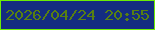 文字の大きさ：4、枠の色：6ded04、背景の色：142d80、文字の色：588011 無料ブログパーツのブログ時計