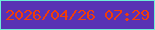 文字の大きさ：2、枠の色：6dedd8、背景の色：5932b4、文字の色：f13d0a 無料ブログパーツのブログ時計