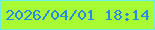 文字の大きさ：2、枠の色：6dede9、背景の色：a8fc33、文字の色：288ae9 無料ブログパーツのブログ時計