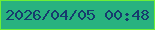 文字の大きさ：1、枠の色：6def37、背景の色：28b27f、文字の色：163b6e 無料ブログパーツのブログ時計