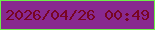 文字の大きさ：4、枠の色：6df049、背景の色：88298f、文字の色：780522 無料ブログパーツのブログ時計