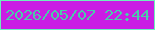文字の大きさ：1、枠の色：6df0bc、背景の色：ca1de4、文字の色：4acbaa 無料ブログパーツのブログ時計