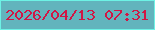 文字の大きさ：2、枠の色：6df2e5、背景の色：62b4bd、文字の色：d11645 無料ブログパーツのブログ時計