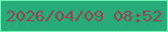 文字の大きさ：2、枠の色：6df4b7、背景の色：27ab78、文字の色：974451 無料ブログパーツのブログ時計