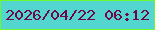 文字の大きさ：2、枠の色：6df72f、背景の色：52d6cf、文字の色：6e084a 無料ブログパーツのブログ時計