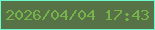 文字の大きさ：2、枠の色：6df8ce、背景の色：587247、文字の色：76b34b 無料ブログパーツのブログ時計