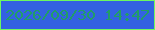 文字の大きさ：5、枠の色：6df960、背景の色：3362e2、文字の色：219d68 無料ブログパーツのブログ時計
