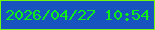 文字の大きさ：3、枠の色：6dfa0d、背景の色：1854c0、文字の色：0eef18 無料ブログパーツのブログ時計