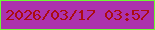 文字の大きさ：5、枠の色：6dfb33、背景の色：ac32ad、文字の色：ab0c11 無料ブログパーツのブログ時計