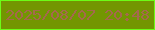 文字の大きさ：1、枠の色：6dfc17、背景の色：739601、文字の色：a5684d 無料ブログパーツのブログ時計