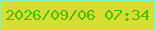 文字の大きさ：4、枠の色：6dfdd5、背景の色：d7dd31、文字の色：49bf05 無料ブログパーツのブログ時計