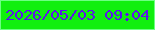 文字の大きさ：2、枠の色：6dff83、背景の色：11ef0f、文字の色：5c14eb 無料ブログパーツのブログ時計