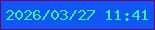文字の大きさ：1、枠の色：6e0473、背景の色：0f56f4、文字の色：33f0a1 無料ブログパーツのブログ時計