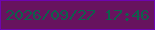 文字の大きさ：4、枠の色：6e04b1、背景の色：67135e、文字の色：0e604b 無料ブログパーツのブログ時計