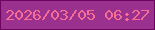 文字の大きさ：4、枠の色：6e065f、背景の色：9a318f、文字の色：f76d93 無料ブログパーツのブログ時計