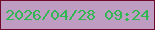 文字の大きさ：5、枠の色：6e092c、背景の色：bf9cc1、文字の色：31b752 無料ブログパーツのブログ時計