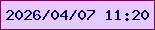 文字の大きさ：3、枠の色：6e095b、背景の色：e6cafe、文字の色：010475 無料ブログパーツのブログ時計