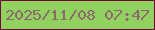 文字の大きさ：3、枠の色：6e0a3a、背景の色：91d15f、文字の色：8d686f 無料ブログパーツのブログ時計