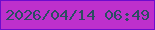 文字の大きさ：5、枠の色：6e0bcd、背景の色：be30cc、文字の色：2c4d62 無料ブログパーツのブログ時計