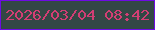文字の大きさ：3、枠の色：6e0be3、背景の色：334745、文字の色：d23e74 無料ブログパーツのブログ時計