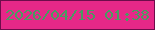 文字の大きさ：5、枠の色：6e0c4b、背景の色：e62888、文字の色：499b61 無料ブログパーツのブログ時計