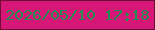 文字の大きさ：3、枠の色：6e0d33、背景の色：d71778、文字の色：238e50 無料ブログパーツのブログ時計